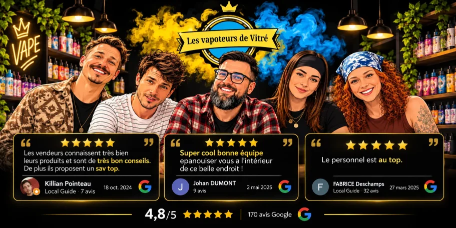 Produits et boutique des Vapoteurs de Vitré